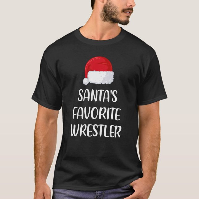 Santas Favorite Wrestler Christmas   Wrestling   T-Shirt (Vorderseite)