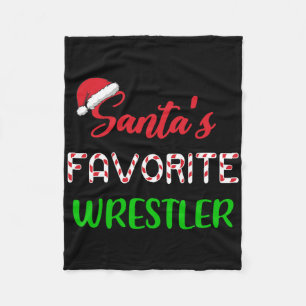 Santas Favorite Wrestler Funny Wrestling Weihnacht Fleecedecke