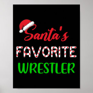 Santas Favorite Wrestler Funny Wrestling Weihnacht Poster