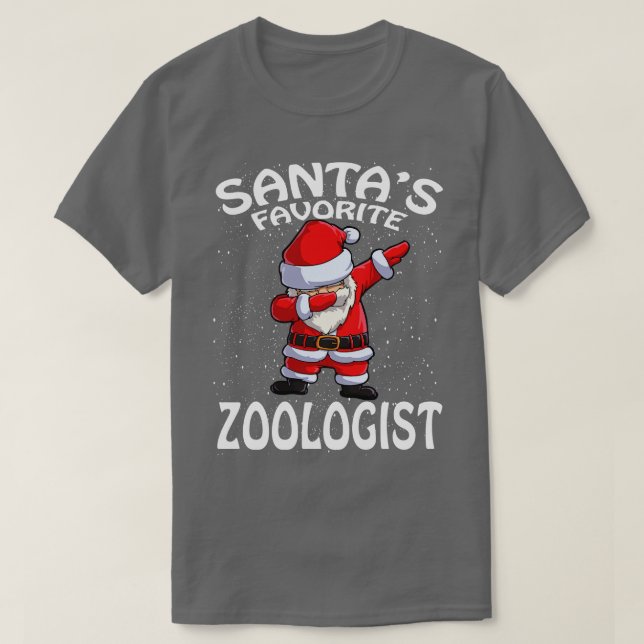 Santas Favorite Zoologe Weihnachten T-Shirt (Design vorne)