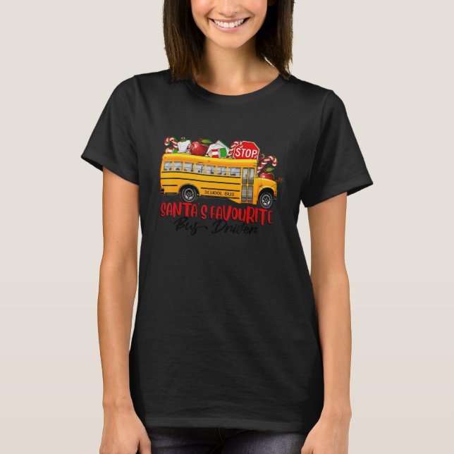 Santa's Favourite Bus Driver Christmas Delivery Ca T-Shirt (Vorderseite)