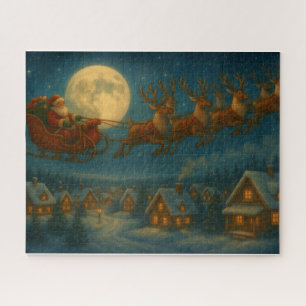 Santas Flug mit dem Schlitten – Weihnachtsabend im Puzzle