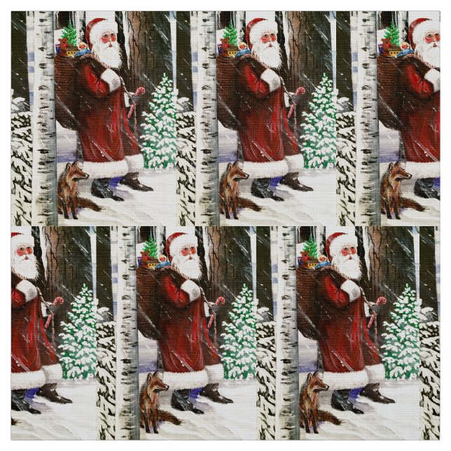 Santa's Fox Fabric Stoff (Muster)