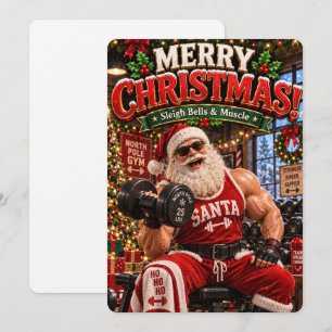 Santas fröhliche Abenteuer   Schlittenglocken & Mu Feiertagskarte
