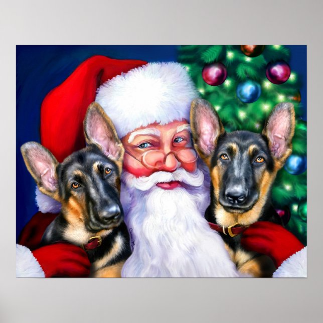 Santas German Shepherd Dogs B&T Poster (Vorne)