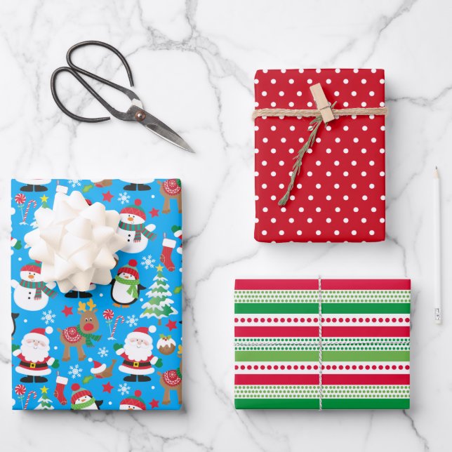 Santas Geschenkpapier Set (Vorderseite)