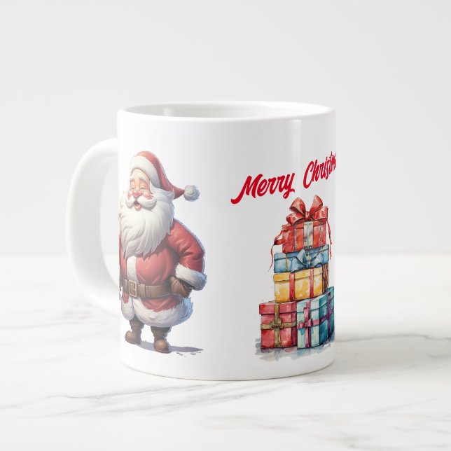 Santa's Gift Bounty Christmas  Jumbo-Tasse (Vorderseite Links)