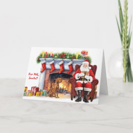 Santa's Gift Vizsla Dog Christmas Feiertagskarte