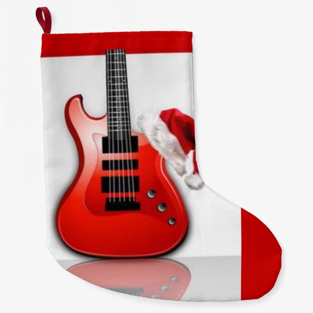 Santas Gitarre Weihnachten Strumpf Großer Weihnachtsstrumpf (Vorderseite)