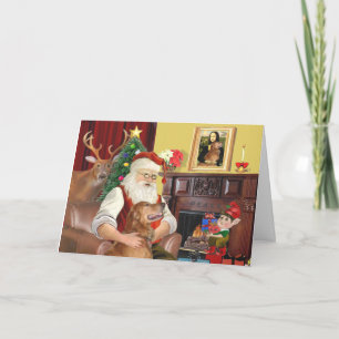 Santa's Golden Retriever (#12) Feiertagskarte