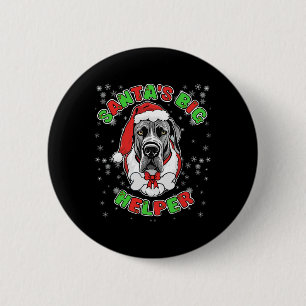 Santas großer Helfer Great Dane Hunde Liebhaber We Button