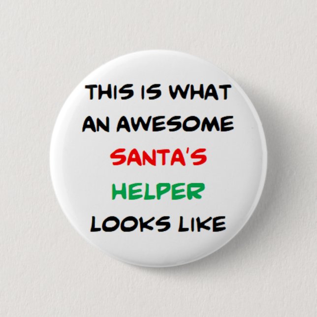 Santas Helfer, großartig Button (Vorderseite)