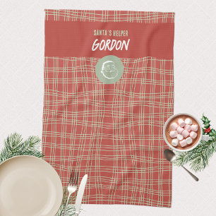 Santa's Helfer Rot & Grün Fröhlich Geschirrtuch