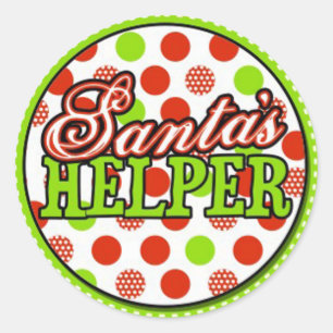 Santas Helfer Runder Aufkleber