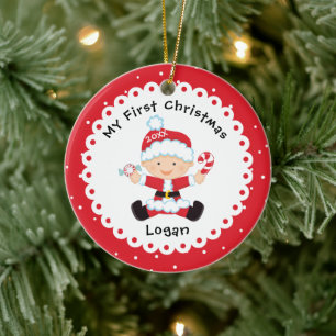 Santa's Helferlein erstes Weihnachten Keramik Ornament