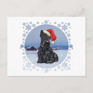 Santa's Helper Schottischer Terrier Feiertagspostkarte