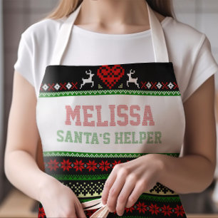 Santa's Helper Ugly Christmas Sweater MEDIUM Schürze