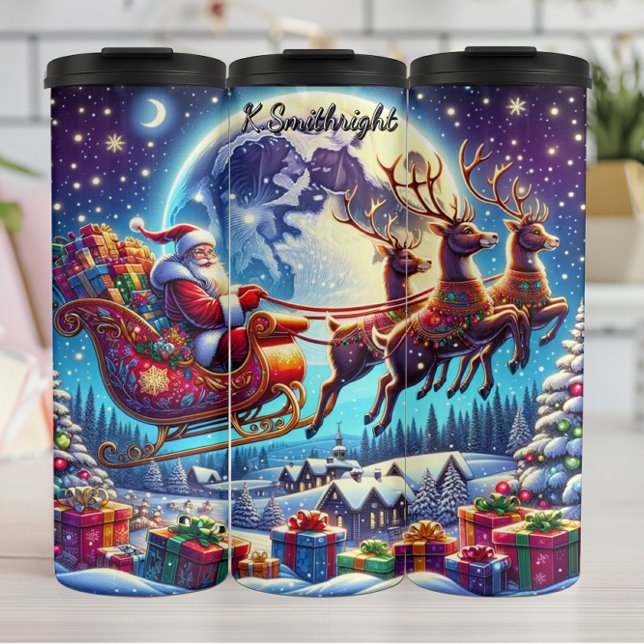 Santas interstellarer Weihnachtsabendritt Thermosbecher (Von Creator hochgeladen)
