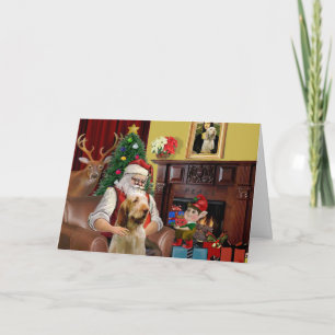 Santa's Italienischer Spinone Feiertagskarte