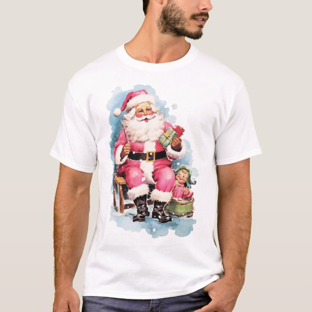  Santa's jolly face, white beard, and iconic red h T-Shirt (Vorderseite)