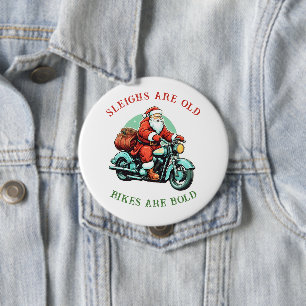 Santas Joyride Motorrad Weihnachten Button