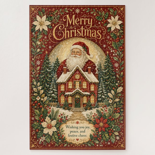 Santa's Kamin-Gruß Puzzle (Vertikal)