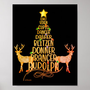 SANTA'S KLEINE HELPERS CHRISTMAS TREE POSTER