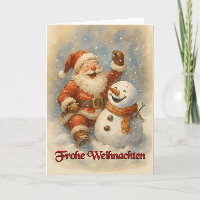 Santas Lachen im Winterzauber Karte (Vorderseite)