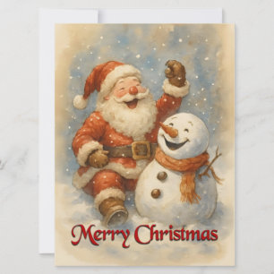 Santas Lachen in der Umarmung des Winters
