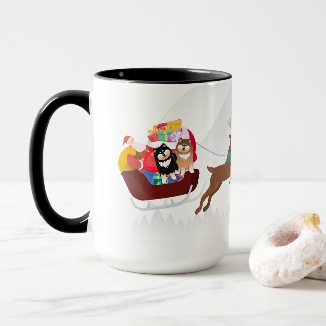 Santas Lappy Helpers - Lapphund Tasse (Mit Donut)