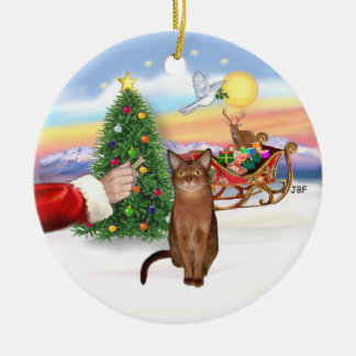 Santas Leckerei - Ruddy Abyssinian cat Keramikornament