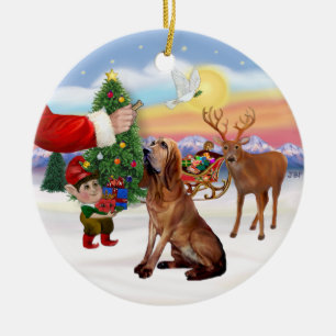 Santas Leckerli - Bluthund Keramikornament