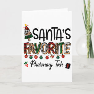 Santas Lieblings-Apothekentechniker Lustiges Weihn Karte