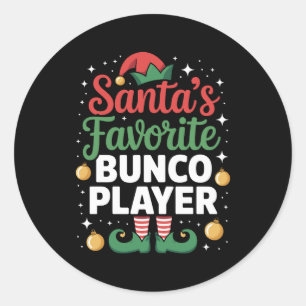 Santas Lieblings-Bunco-Spieler Weihnachten Xmas Runder Aufkleber