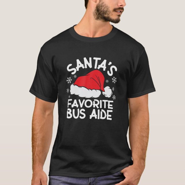 Santa's Lieblings-Bus-Werbung Design für Weihnacht T-Shirt (Vorderseite)