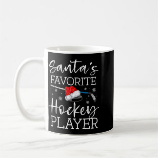 Santas Lieblings-Eishockeyspieler Lustiger Pyjama Kaffeetasse