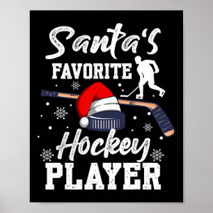 Santas Lieblings-Eishockeyspieler Weihnachten Pyja Poster