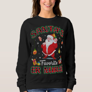 Santa's Lieblings ER Nurse Santa Red Kariert Chris Sweatshirt