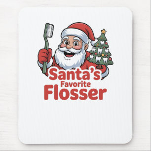 Santa's Lieblings-Flosser Weihnachten Dental Zahna Mousepad