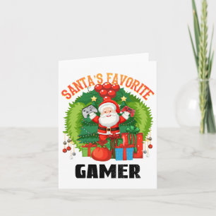 Santas Lieblings-Gamer, Gaming an diesem Weihnacht Karte