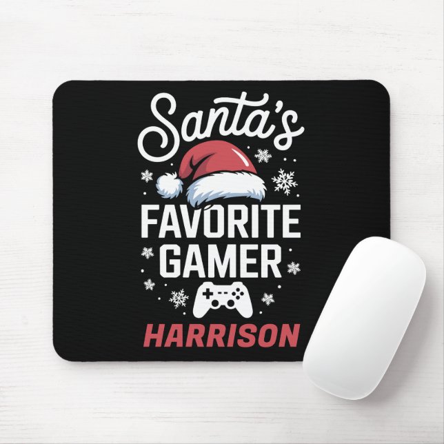 Santas Lieblings-Gamer-Personalisierte Gaming-Weih Mousepad (Mit Mouse)