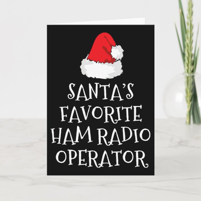 Santa's Lieblings-Ham-Radio-Operator-Weihnachtsmüt Karte (Vorderseite)