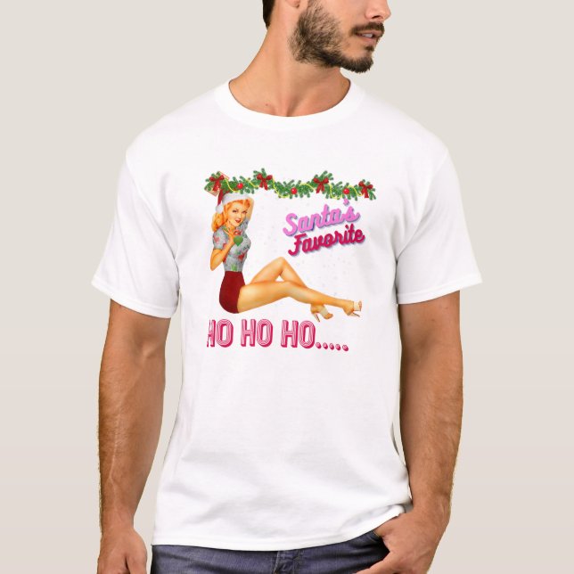 Santa's Lieblings-Ho Ho Ho Nice Naughty Dirty Joke T-Shirt (Vorderseite)