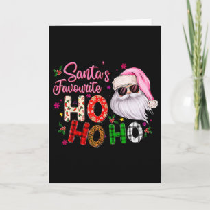 Santas Lieblings Ho Ho Ho Weihnachtsmann Rosa Weih Karte