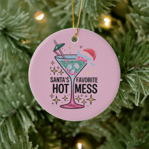 Santas Lieblings-Hot-Mess-Vintage-hässliches-Weihn Keramik Ornament