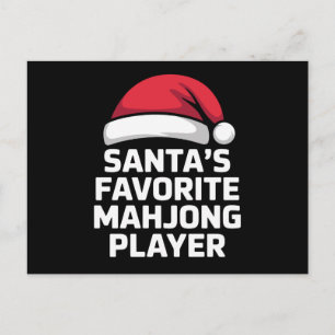 Santas Lieblings-Mahjong-Spieler Weihnachts-Spiel Feiertagspostkarte