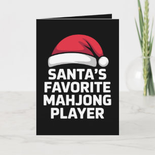 Santas Lieblings-Mahjong-Spieler Weihnachtsspiel Karte
