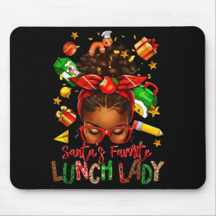 Santas Lieblings-Mittagsdame Afro Zerzauster Dutt Mousepad