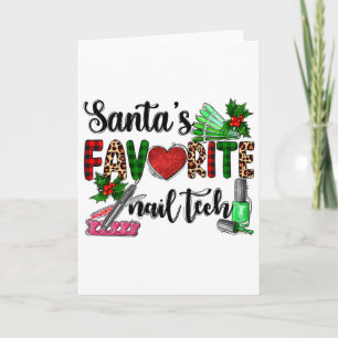 Santas Lieblings-Nageltechniker Frohe Weihnachten Karte