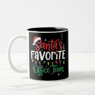 Santas Lieblings-Office-Team Weihnachten Lustige A Zweifarbige Tasse